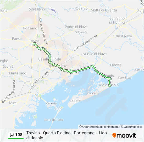 108 Bus Line Map