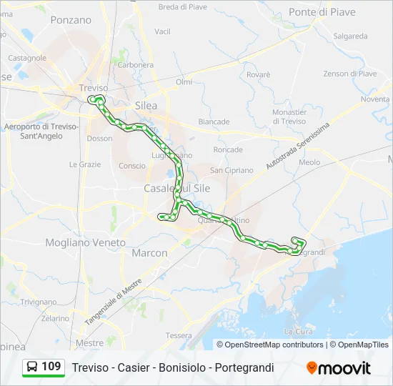 109 Bus Line Map