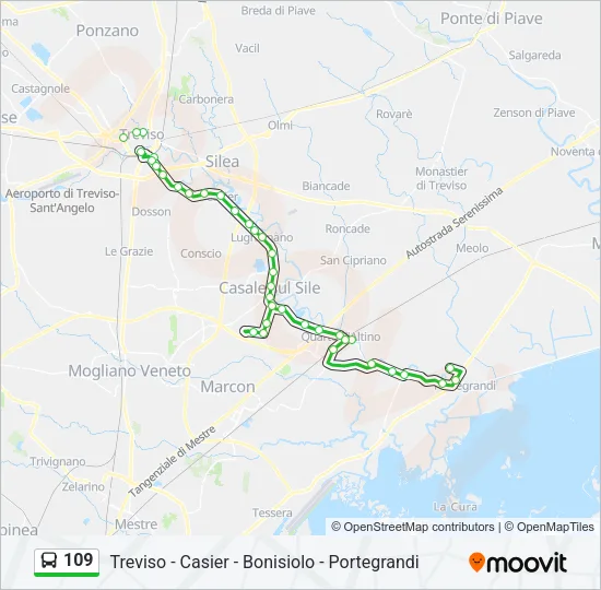 109 Bus Line Map