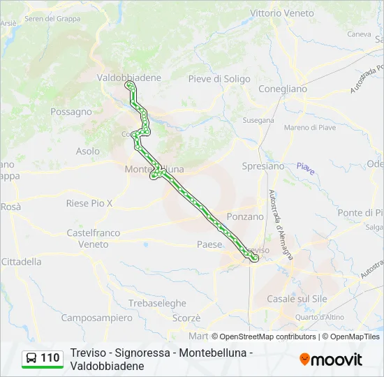 110 Bus Line Map