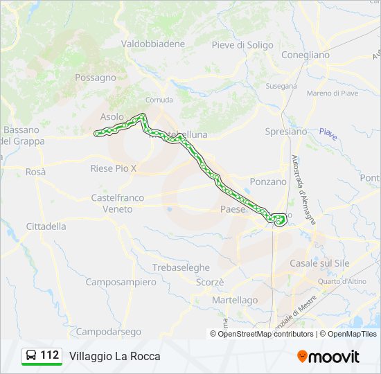 Percorso linea bus 112