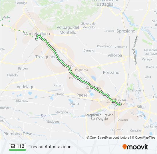 Percorso linea bus 112