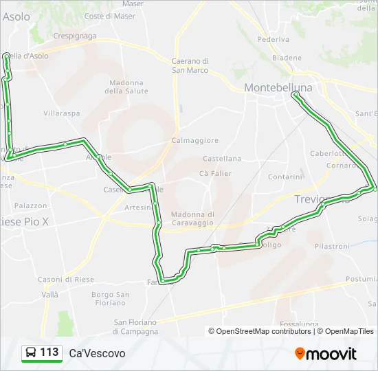 113 Bus Line Map