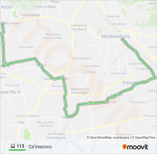 Linea 113 orari fermate e mappe Ca Vescovo Aggiornato