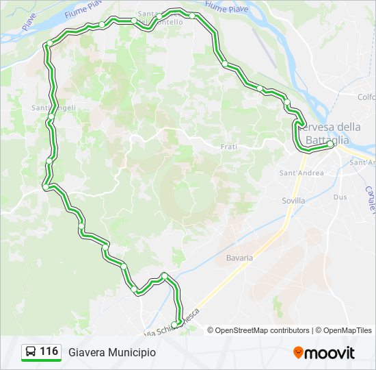 Percorso linea bus 116