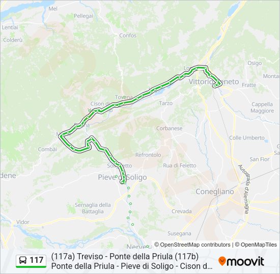 Percorso linea bus 117