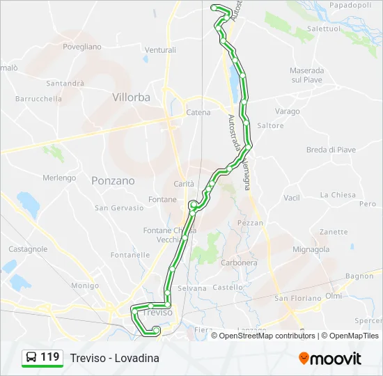 119 Bus Line Map