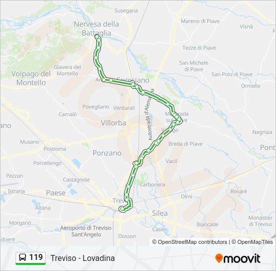 Percorso linea bus 119