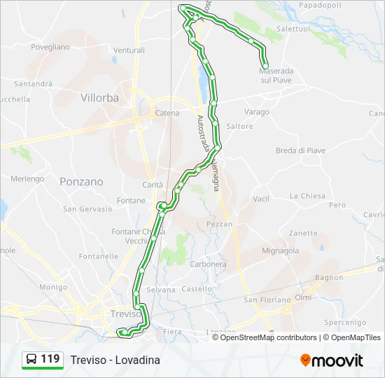 119 Bus Line Map