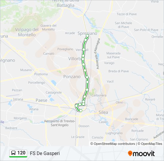 Percorso linea bus 120