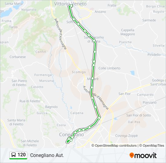 120 bus Line Map