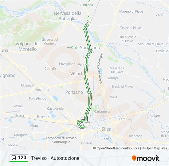 120 bus Line Map