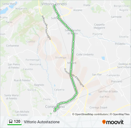 120 Bus Line Map