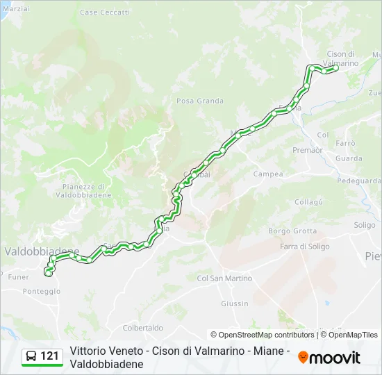 121 Bus Line Map