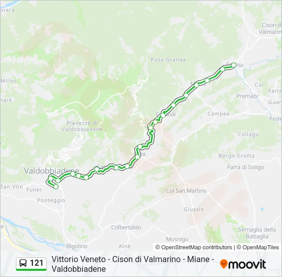 121 Bus Line Map