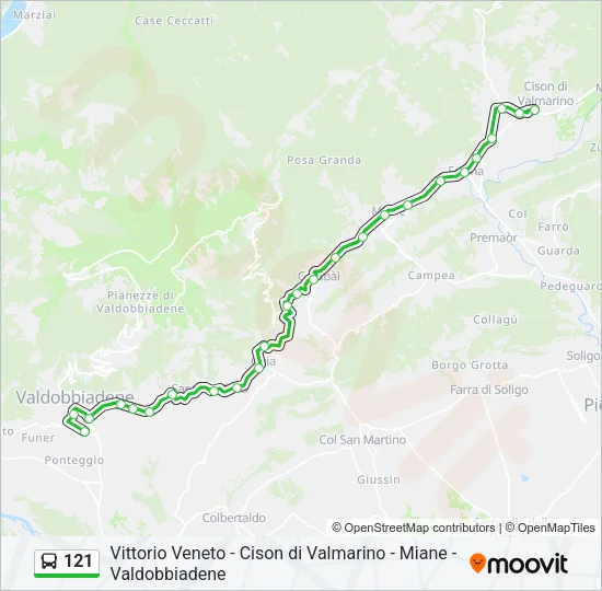 121 Bus Line Map