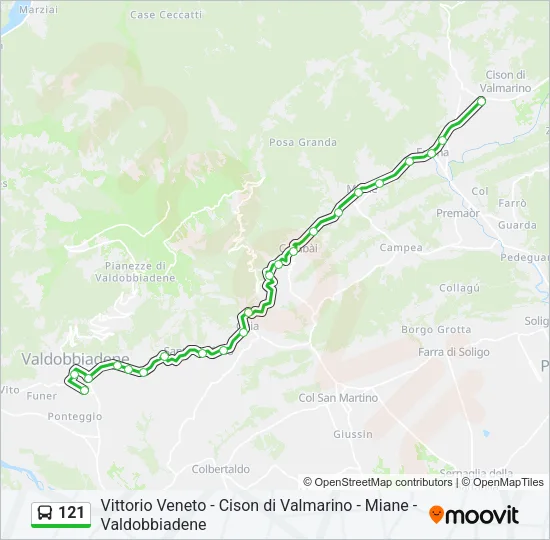 121 Bus Line Map