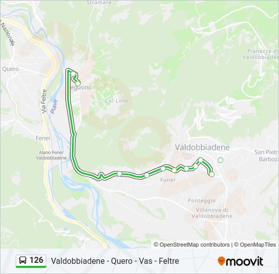 Percorso linea bus 126