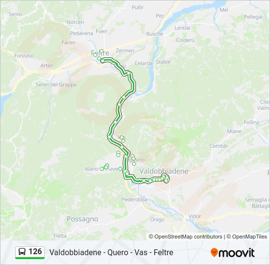 126 bus Line Map