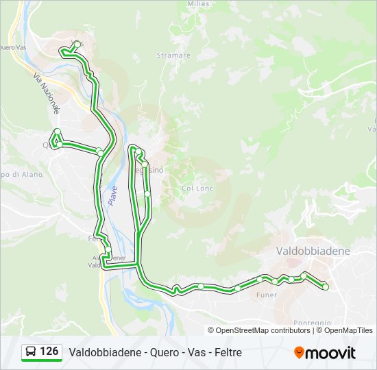 Percorso linea bus 126