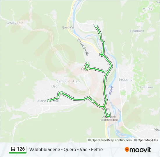 126 Bus Line Map