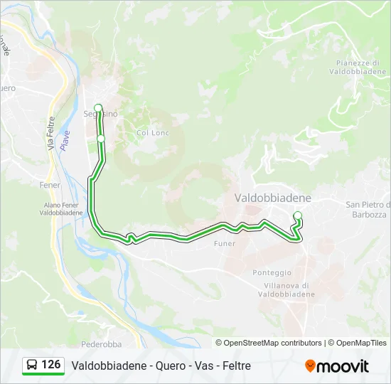 Percorso linea bus 126