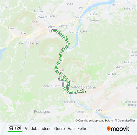 126 bus Line Map