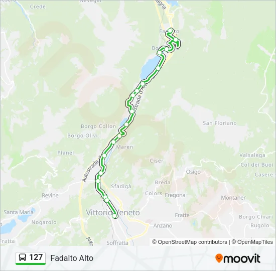 127 Bus Line Map