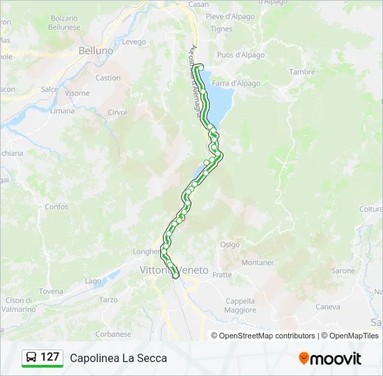 127 Bus Line Map