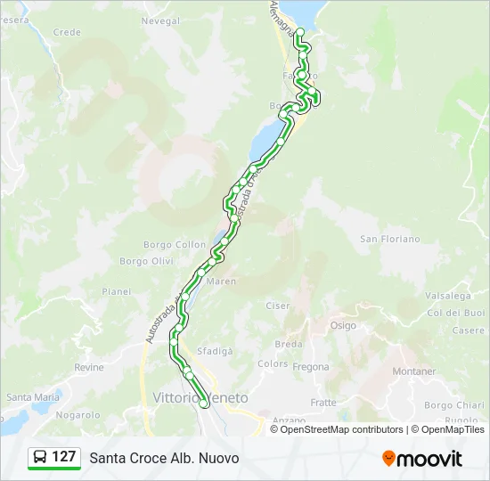 127 Bus Line Map