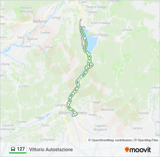 127 Bus Line Map