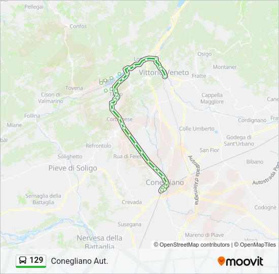 129 Bus Line Map