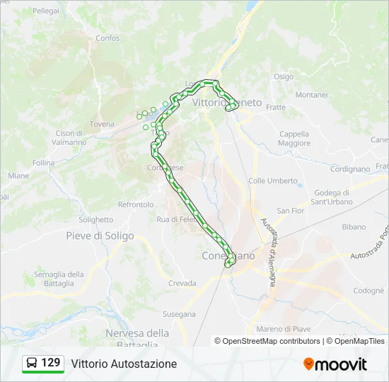 129 Bus Line Map