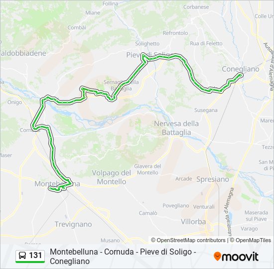 131 bus Line Map