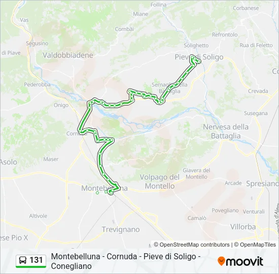 131 Bus Line Map