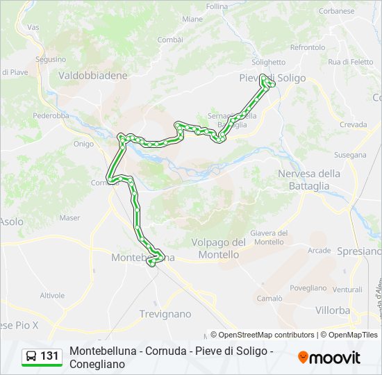 131 bus Line Map