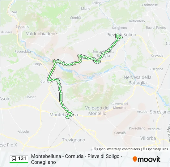 131 Bus Line Map