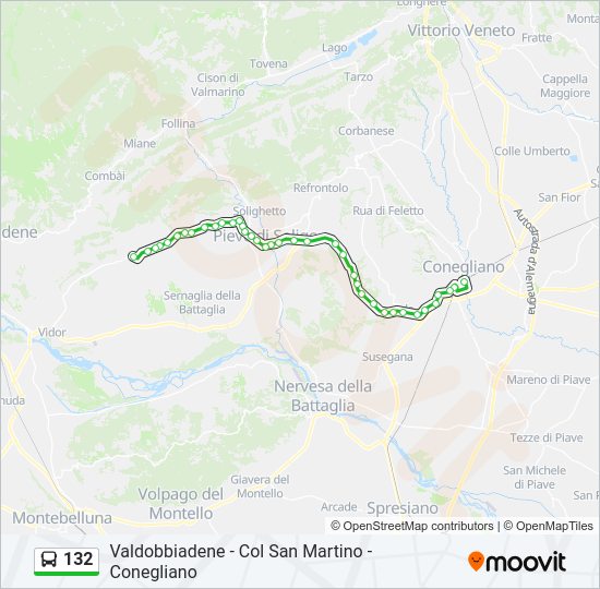 Percorso linea bus 132