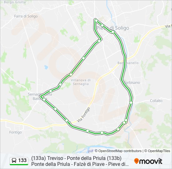 Percorso linea bus 133