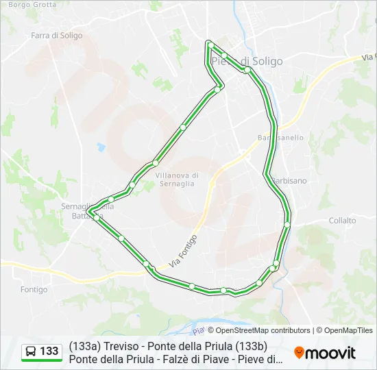 133 Bus Line Map
