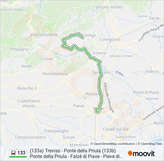 Percorso linea bus 133