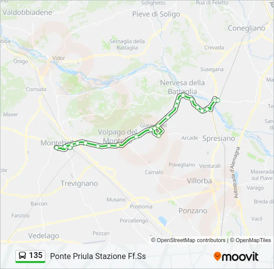 135 Bus Line Map