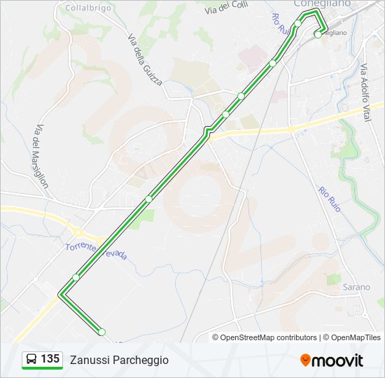 Percorso linea bus 135
