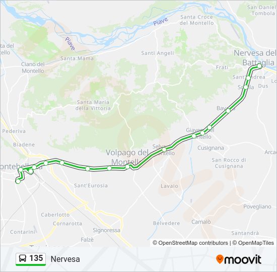 Percorso linea bus 135