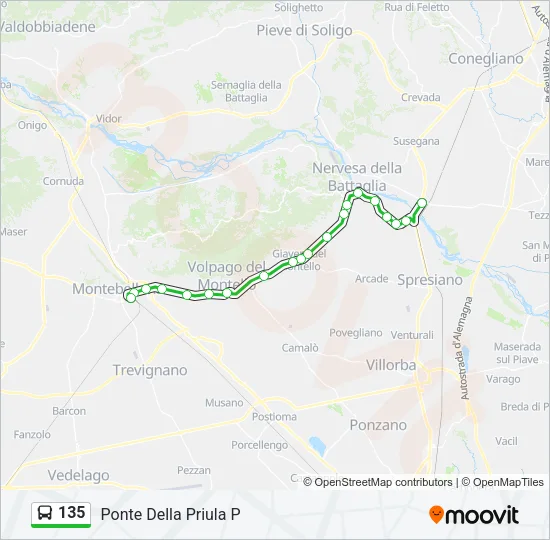 135 Bus Line Map