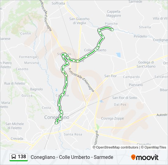 Percorso linea bus 138