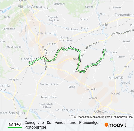 140 bus Line Map