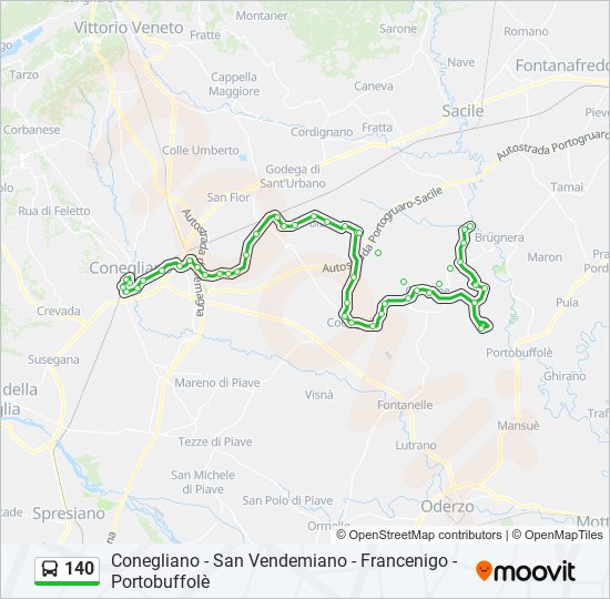 140 bus Line Map