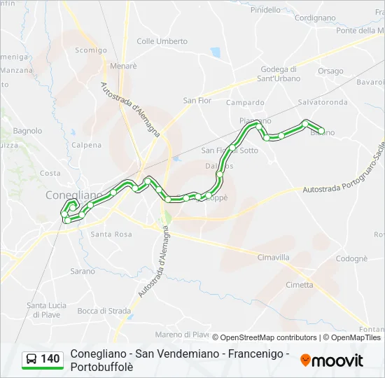 140 Bus Line Map