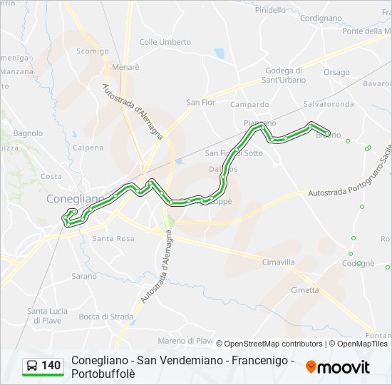 140 bus Line Map